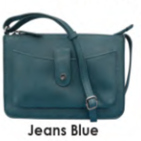 Handbag Front Pocket Phone Bag Jeans Blue Leather RFID Blocking  6046 