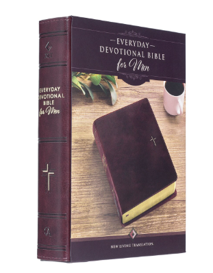 Book Bible Devotional Nlt Men's Faux Leather Walnut Brown DVB001