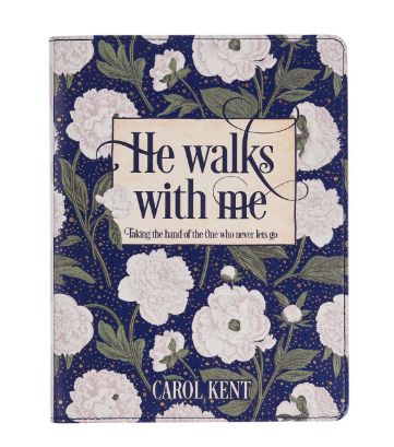 Book Devotional He Walks With Me Floral Faux Leather GB219