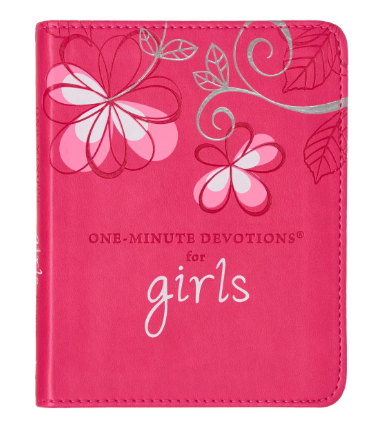 Book One Minute Devotional For Girls Faux Leather Fushia OM041