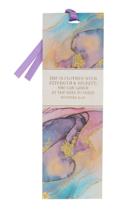 Bookmark Strength & Dignity Purple Marble FBM010