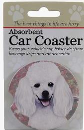 Car Coaster  Poodle White Dog    231-28 