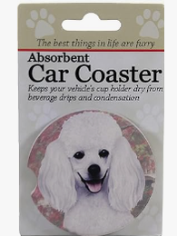 Car Coaster  Poodle White Dog    231-28 