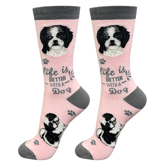 Socks  Shih Tzu Black/White Dog   840-87b 