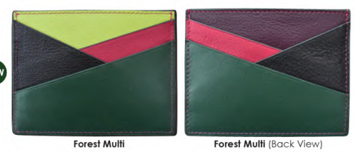 Card Holder Asymmetric Forest Multi Leather RFID Blocking 7173 