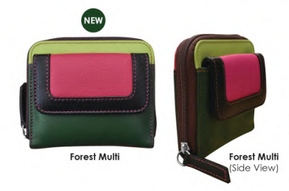 Wallet Small Flap Pocket Card Holder Forest  Multi Leather RFID Blocking 6239 (Copy) 