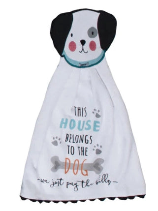 Tea Towel Hang Ups Dog House White/Black R8063 