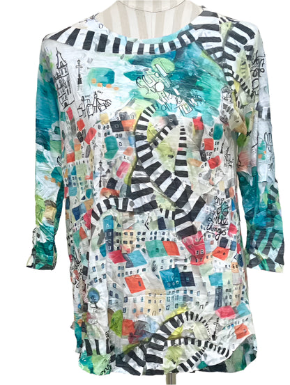 Top Sunday Stroll ac115 3/4 Sleeve Crew Neck Women's Ct1250bo