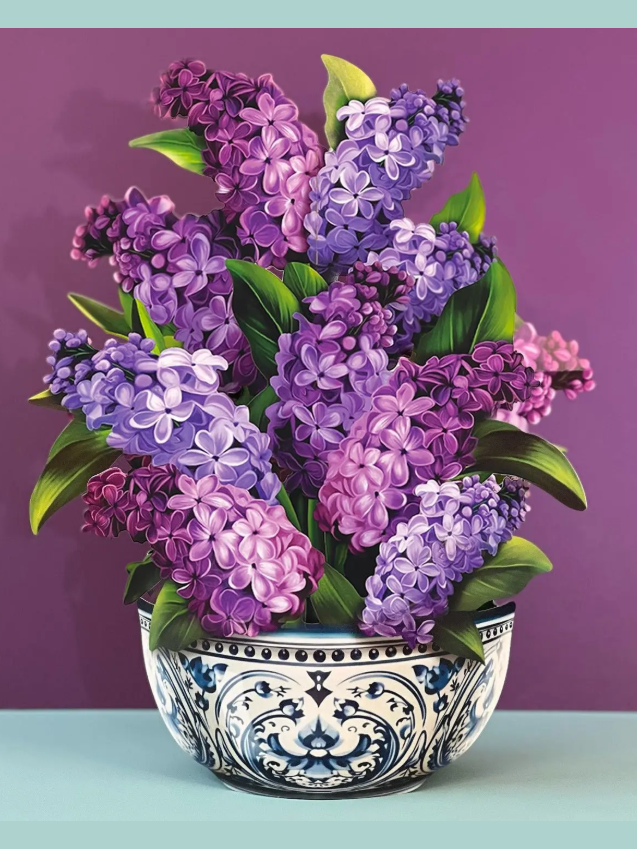 Flower's Boutique Paper Cards  Popup Garden Lilacs   3726 