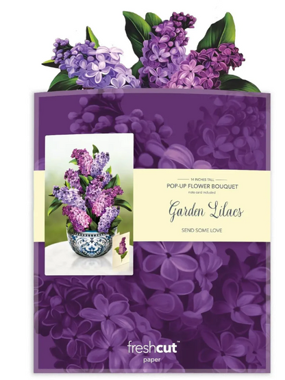 Flower's Boutique Paper Cards  Popup Garden Lilacs   3726 