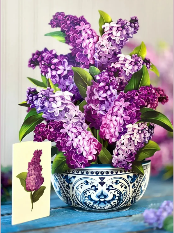 Flower's Boutique Paper Cards  Popup Garden Lilacs   3726 