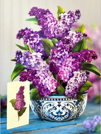 Flower's Boutique Paper Cards  Popup Garden Lilacs   3726 
