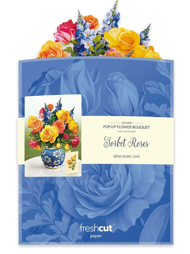 Flower's Boutique Paper Cards  Popup Sorbet Roses  3729 