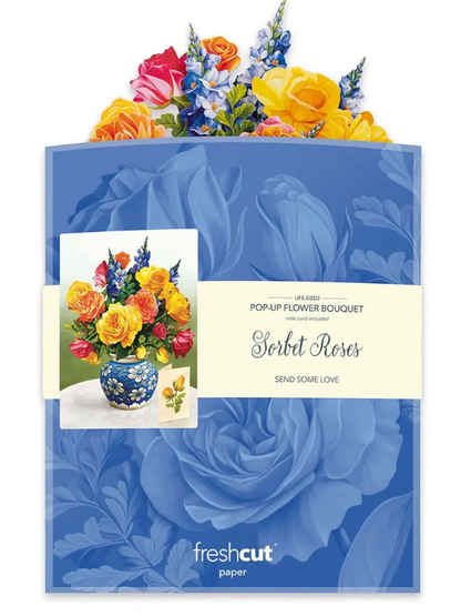 Flower's Boutique Paper Cards  Popup Sorbet Roses  3729 