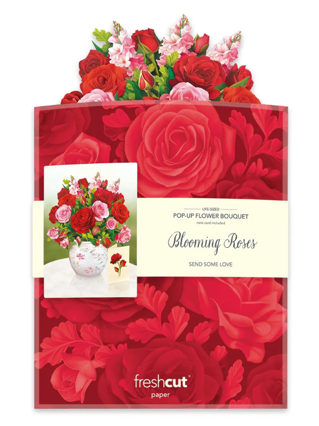 Flower's Boutique Paper Cards  Popup Blooming Roses  3739 