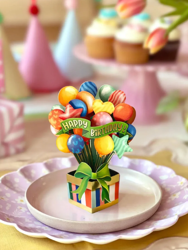 Flower's Boutique Paper Cards  Popup Mini Birthday Ballons  7436 