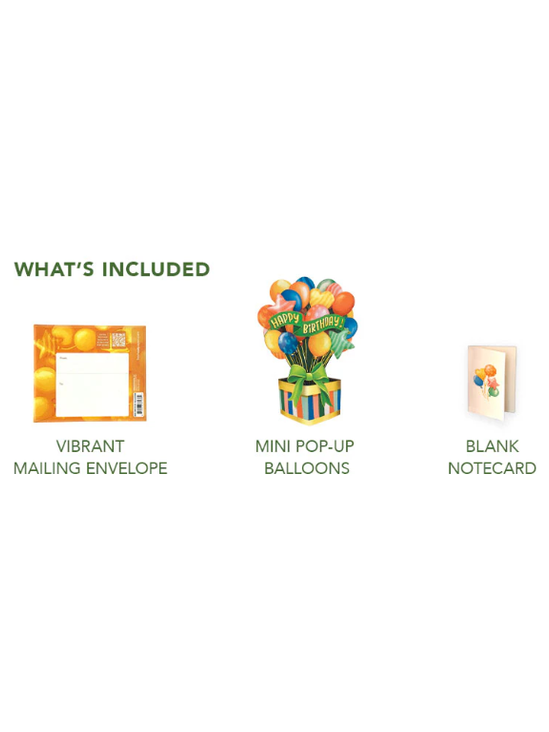 Flower's Boutique Paper Cards  Popup Mini Birthday Ballons  7436 