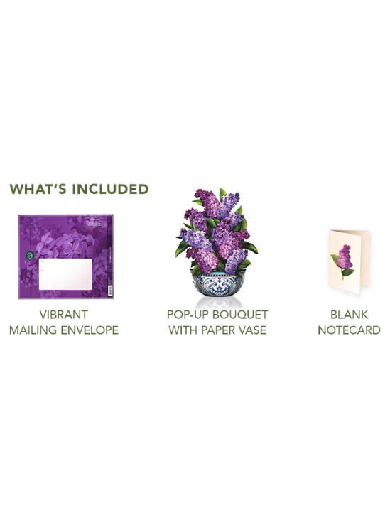 Flower's Boutique Paper Cards  Popup Garden Lilacs   3726 