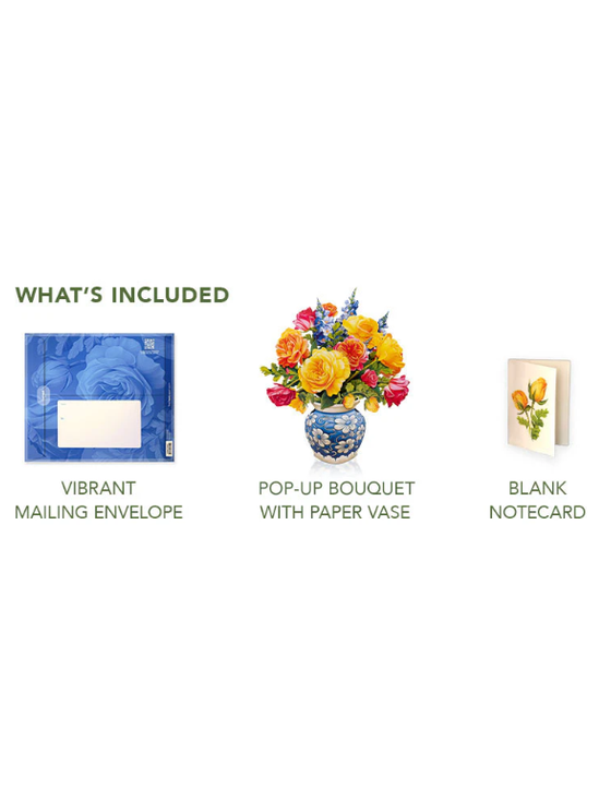 Flower's Boutique Paper Cards  Popup Sorbet Roses  3729 