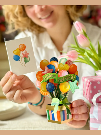 Flower's Boutique Paper Cards  Popup Mini Birthday Ballons  7436 