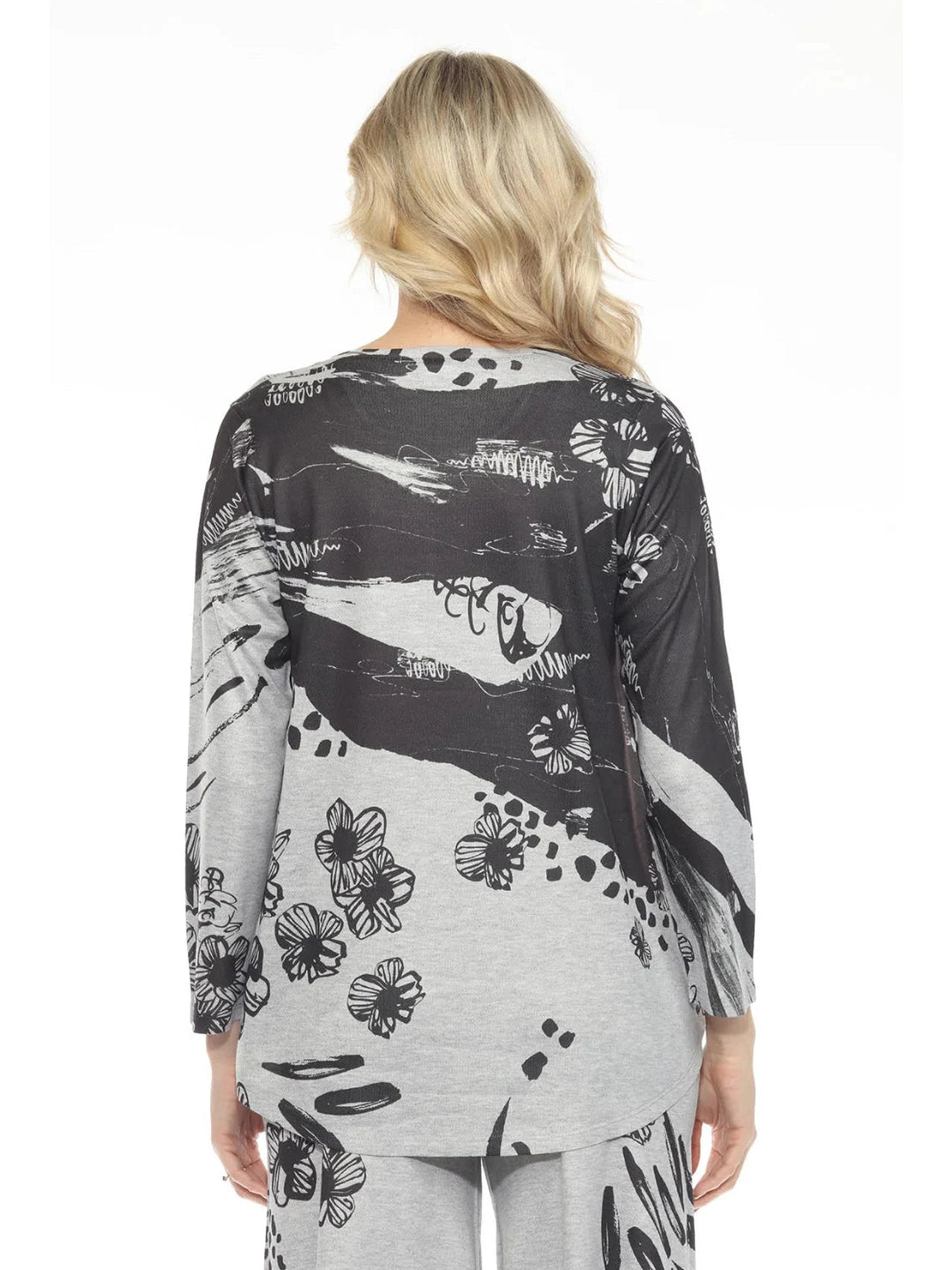 Top Pullover Grey/Black Long Sleeve Crew Neck Women'sT515FADO3