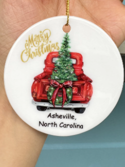 Ornament Christmas  Asheville Red Pickup RTCOART