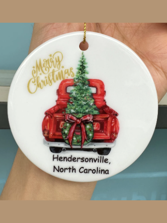 Ornament Christmas  Hendersonville Red Pickup RTCOHRT