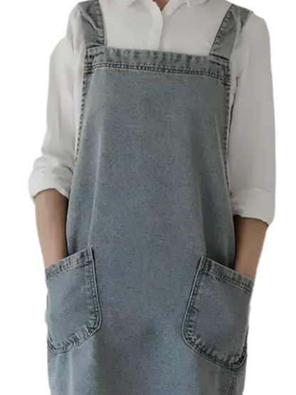 Apron  Christmas Tree/Red Truck Denim 2 Pocket Adult RTDACDH