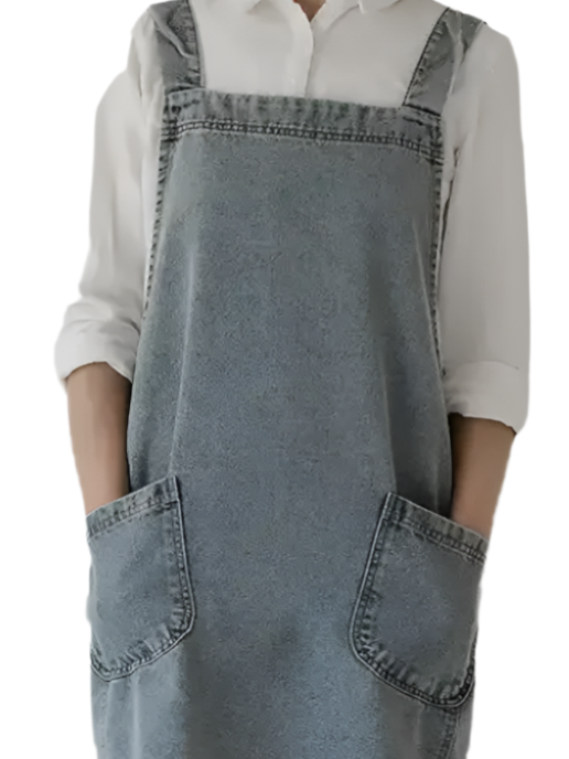 Apron  Christmas Tree/Santa Denim 2 Pocket Adult RTDACTS
