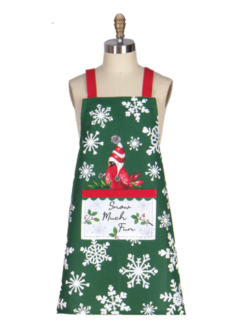 Apron Childs Christmas Playful Cardinal H6846