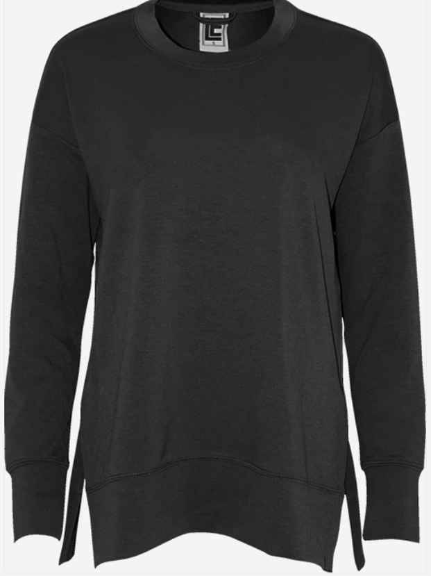 Low Crew Neck Modal Blend Tunic Length with NO Logo #2128 Charcoal