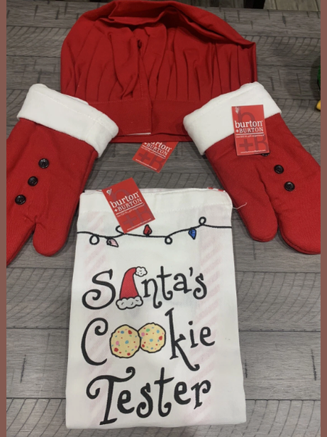 Children's Christmas Apron/Hat/ Oven Mitt Santa"s Cookie Tester 9736887