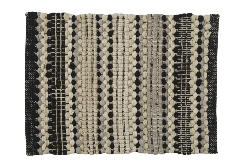 BLACK & GREY CROSSROADS BRAIDED PLACEMATS