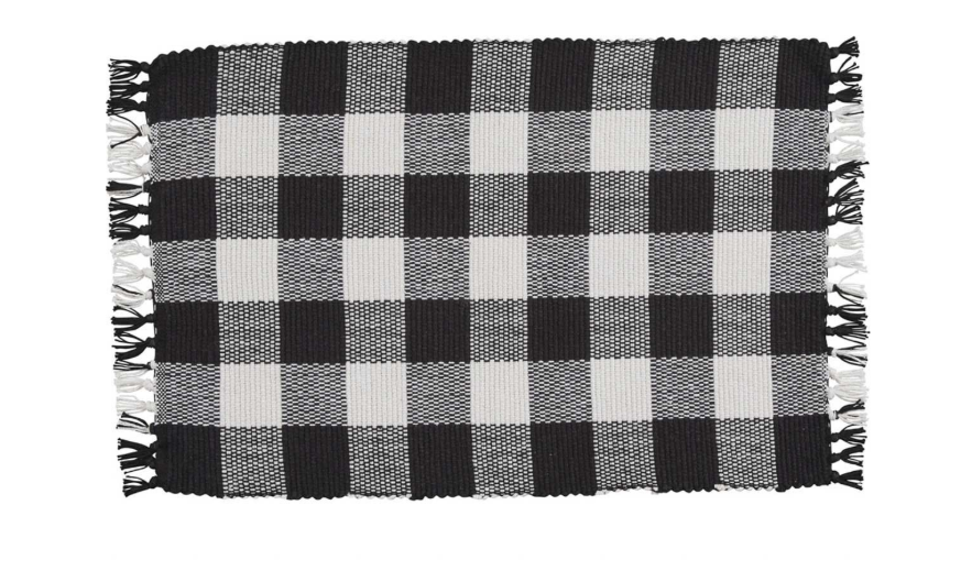 WICKLOW CHECK BLACK LINEN-PLACEMATS