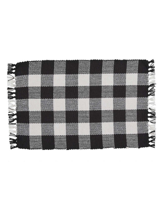 WICKLOW CHECK BLACK LINEN-PLACEMATS