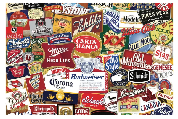 Puzzles American Beer Labels 1000pc  24 x 30 inch  HP809
