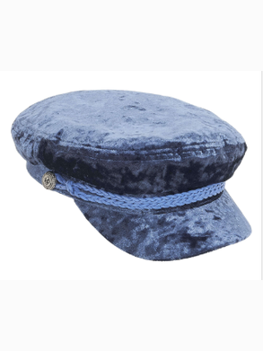 Hat Blue Fashion News Boy 2" Brim Women's-AD925C