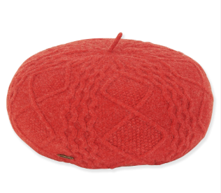 Sun n Sand-Hat Red Soft Wool Beret Women's-AD1454D