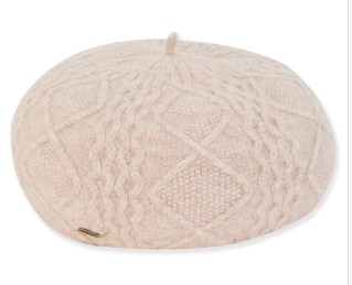 Hat Ivory Soft Wool Beret Women's-AD1454B