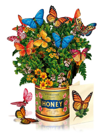 Flower's Boutique Paper Cards  Popup Butterflies & Buttercups 3720 Classic