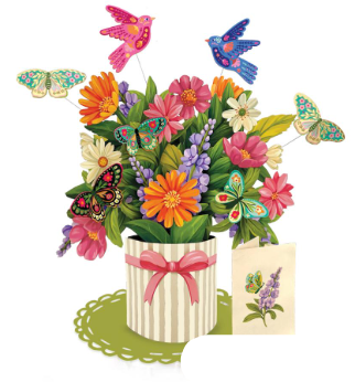 Flower's Boutique Paper Cards  Popup Enchanted Garden 3747 Classic