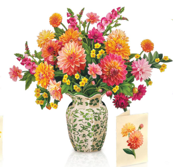 Flower's Boutique Paper Cards  Popup  Dahlia Sunrise 7309 Classic