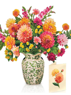 Flower's Boutique Paper Cards  Popup  Dahlia Sunrise 7309 Classic
