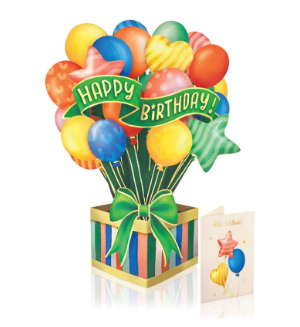 Flower's Boutique Paper Cards  Popup  Birthday Balloons  3744 Classic