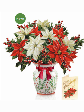 Card  Pop up  Festive Poinsettias  7313 Classic