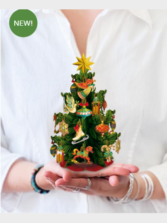 Flower's Boutique Paper Cards Pop Up 6" Christmas Tree 7468 Mini