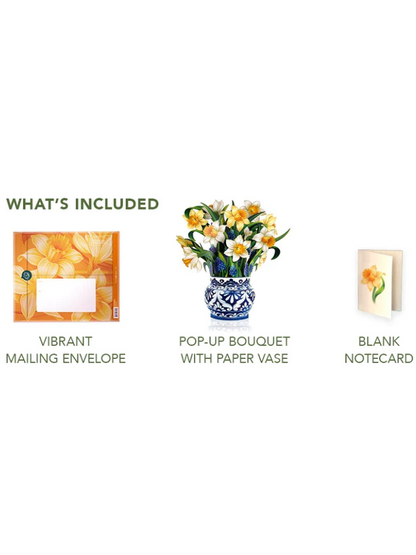 Flower's Boutique Paper Cards  Popup English Daffodils   3703 Classic