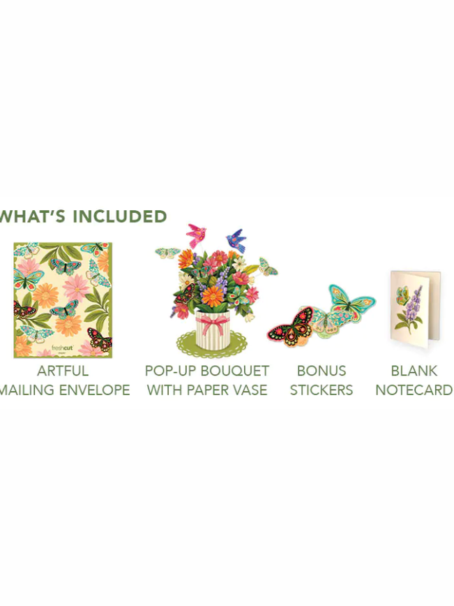 Flower's Boutique Paper Cards  Popup Enchanted Garden 3747 Classic