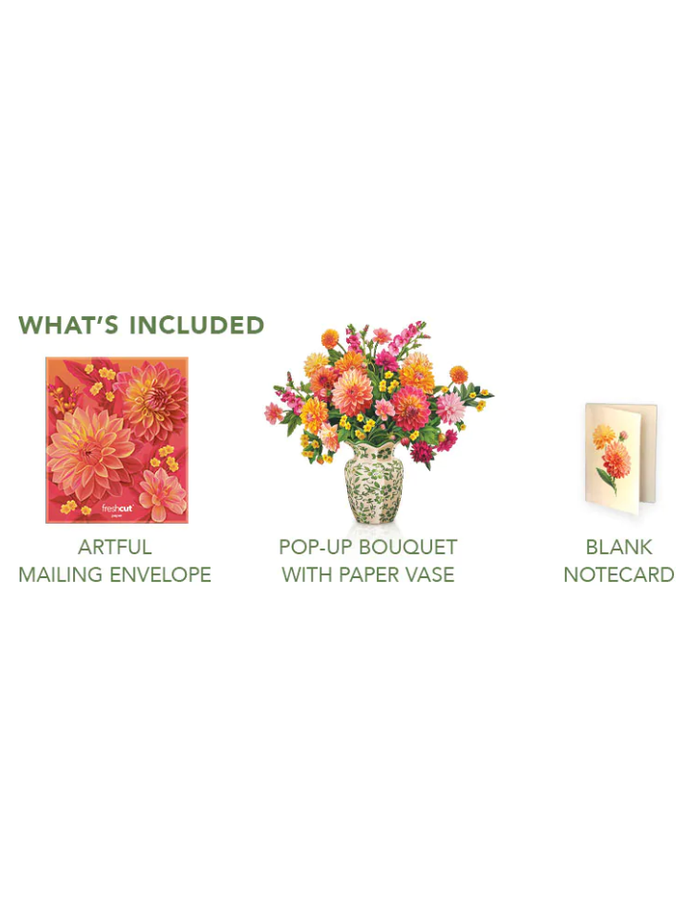 Flower's Boutique Paper Cards  Popup  Dahlia Sunrise 7309 Classic