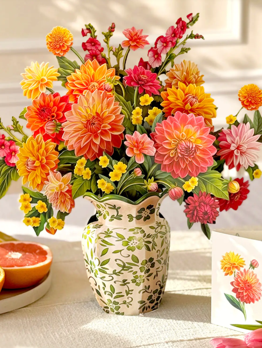 Flower's Boutique Paper Cards  Popup  Dahlia Sunrise 7309 Classic